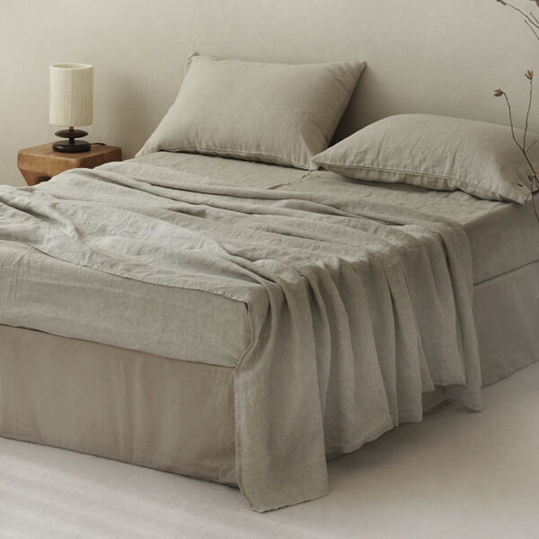 Natural Fiber Bed Sheets & Duvet Cover Set — Breathable Linen Look