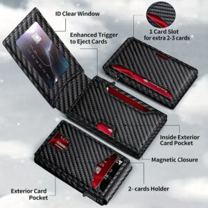 RFID Blocking Card Holder Wallet — Auto Pop-Up Cards, Magnetic Closure