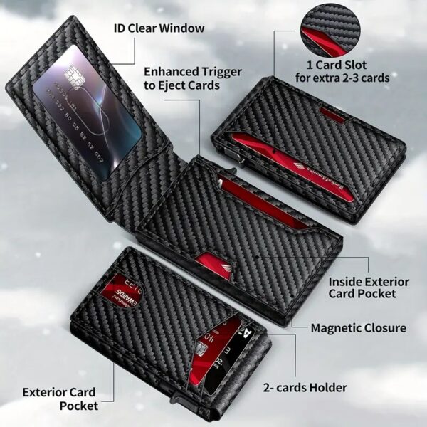 1f57738c-e010-43f0-8f27-0dbd38842210.jpeg RFID Blocking Card Holder Wallet — Auto Pop-Up Cards, Magnetic Closure