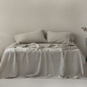 Natural Fiber Bed Sheets & Duvet Cover Set — Breathable Linen Look