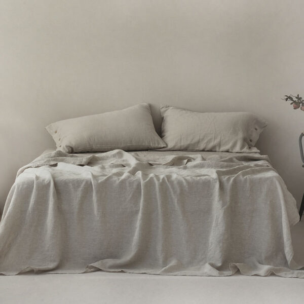 Natural Fiber Bed Sheets & Duvet Cover Set — Breathable Linen Look