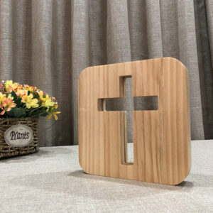 Solid Wood LED Night Lamp — Warm Bedside Light