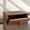 Wooden Tissue Box with Remote Control Storage