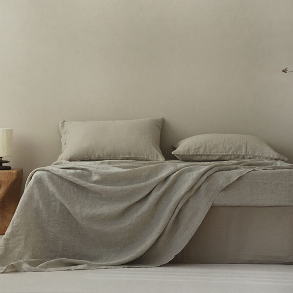 Natural Fiber Bed Sheets & Duvet Cover Set — Breathable Linen Look