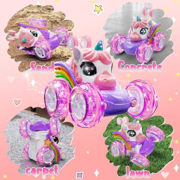 Unicorn Remote Control Car — Rolling Stunt Toy for Kids