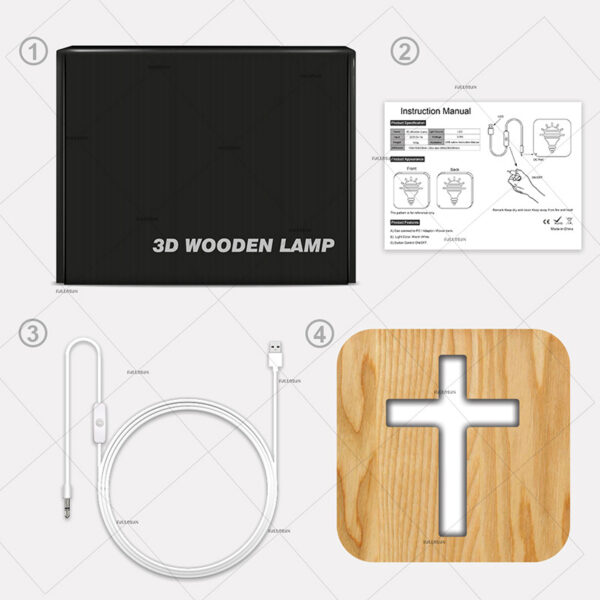 Solid Wood LED Night Lamp — Warm Bedside Light