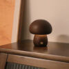 Wooden Cute Mushroom LED Night Light With Touch Switch Bedside Table