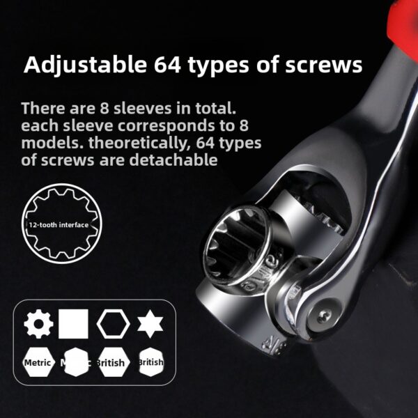 52-Piece Socket Wrench Set — 8–19 mm Multi-Function