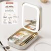 Makeup Storage Box With LED Light Mirror Portable Travel Makeup
