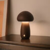 Wooden Cute Mushroom LED Night Light With Touch Switch Bedside Table